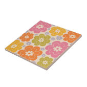Retro jaren 60 Stijl Bloemen Patroon Tegeltje (Zijkant)