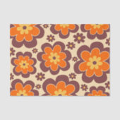 Retro jaren 60 Stijl Bloemen Patroon Tissuepapier (Voorkant)