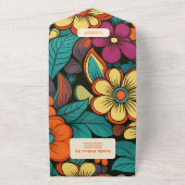 Retro jaren '70 Bruiloft All In One Uitnodiging (Buitenkant)