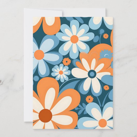 Retro jaren '70 Bruiloft Kaart (Achterkant)