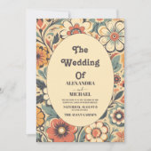  Retro jaren '70 Bruiloft Kaart (Voorkant)