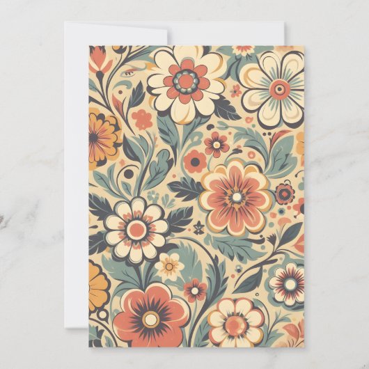 Retro jaren '70 Bruiloft Kaart (Achterkant)