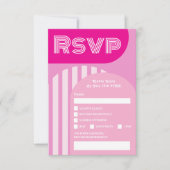  retro jaren 70 hot pink arch bruiloft RSVP Kaart (Voorkant)