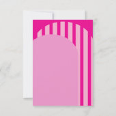  retro jaren 70 hot pink arch bruiloft RSVP Kaart (Achterkant)