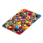 Retro jaren 70 kleurrijke cirkels magneet (Linkerzijde)