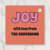 Retro jaren '70 Lettering Foto Kerstmis Bedankjes Labels (Achterkant)