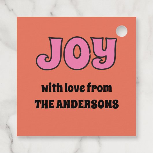 Retro jaren '70 Lettering Foto Kerstmis Bedankjes Labels (Achterkant)