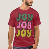 Retro jaren 70 Lettering Joy Christmas Graphic T-shirt (Voorkant)