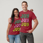 Retro jaren 70 Lettering Joy Christmas Graphic T-shirt (Unisex)