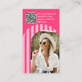 retro jaren 70 neon roze boog foto make-up visitekaartje (Achterkant)