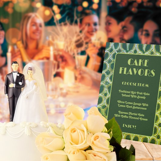 Retro jaren 70 Patroon | Cake Flavour Neon Bruilof Reclamebord Met Voetstuk