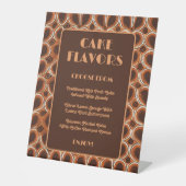 Retro jaren 70 Patroon | Taart smaak bruiloft Reclamebord Met Voetstuk (Voorkant)