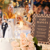 Retro jaren 70 Patroon | Taart smaak bruiloft Reclamebord Met Voetstuk