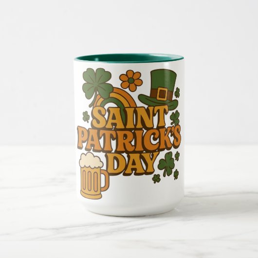 Retro jaren 70 St. Patrick's Day Mok (Midden)