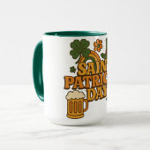 Retro jaren 70 St. Patrick's Day Mok (Voorkant links)