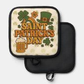 Retro jaren 70 St. Patrick's Day Pannenlap (Voorkant / Achterkant)