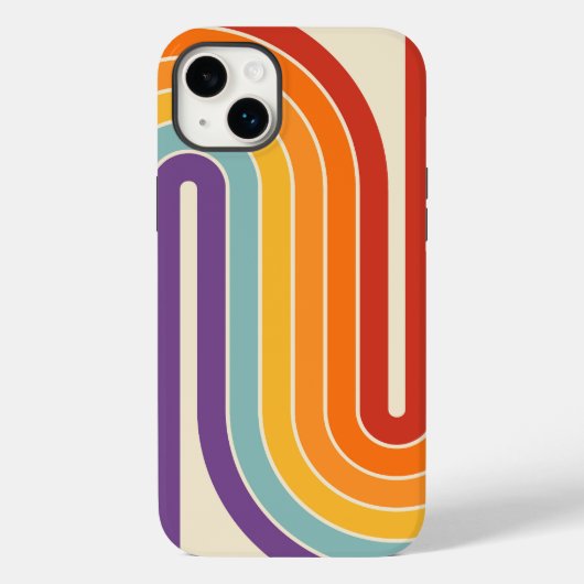 Retro jaren '70 Stijl Geboogd Strepen Geometrisch  Case-Mate iPhone Case (Achterkant)