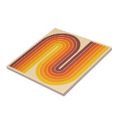 Retro jaren '70 Stijl Geboogd Strepen Geometrisch  Tegeltje (Zijkant)