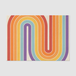 Retro jaren '70 Stijl Geboogd Strepen Geometrisch  Tissuepapier