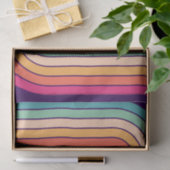 Retro jaren '70 Stijl Geboogd Strepen Geometrisch  Tissuepapier (Geschenk)