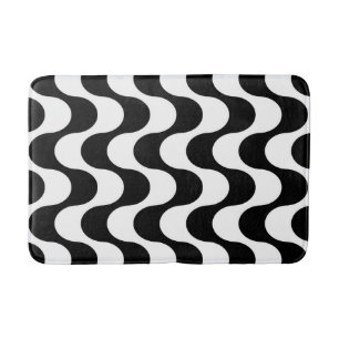 Retro jaren '70 Stijl Wavy Op-Art Streeppatroon Badmat