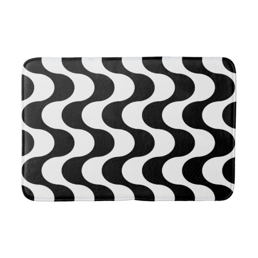 Retro jaren '70 Stijl Wavy Op-Art Streeppatroon Badmat (Voorkant)