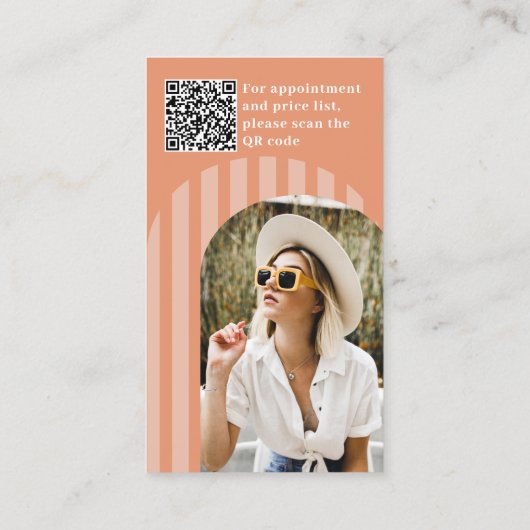  retro jaren '70 Tan Arch foto make-up Visitekaartje (Achterkant)