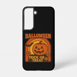 Retro jaren 70 Trick or Treat Halloween Samsung Galaxy Hoesje