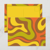 Retro jaren '70 wervelen Abstract Funky Briefkaart (Voorkant / Achterkant)
