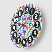 Retro jaren 80/90 Memphis Style Grote Klok (Hoek)