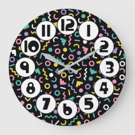 Retro jaren 80/90 Memphis Style Grote Klok