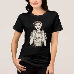 Retro jaren '80 Huisvrouw - Bold & Nostalgic Gra Tri-Blend Shirt