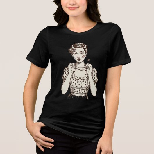 Retro jaren '80 Huisvrouw - Bold & Nostalgic Gra Tri-Blend Shirt (Voorkant)