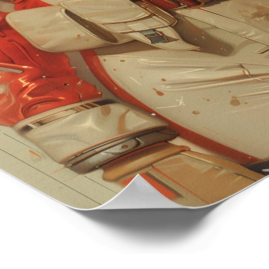 Retro jaren 80 Japans Sci-Fi AV Magazine Hoesje Po Poster (Hoek)