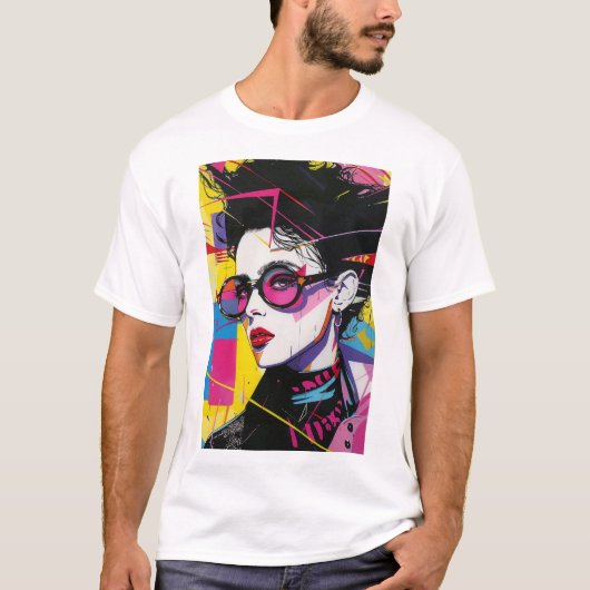 Retro jaren 80 Pop Cultuur Pop Art Style T-shirt (Voorkant)