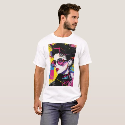 Retro jaren 80 Pop Cultuur Pop Art Style T-shirt (Voorkant volledig)