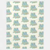 Retro jaren 80 Roller Schaatsen Patroon Pastelscha Fleece Deken (Voorkant)