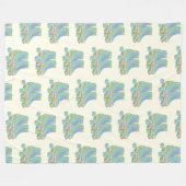 Retro jaren 80 Roller Schaatsen Patroon Pastelscha Fleece Deken (Voorkant (Horizontaal))