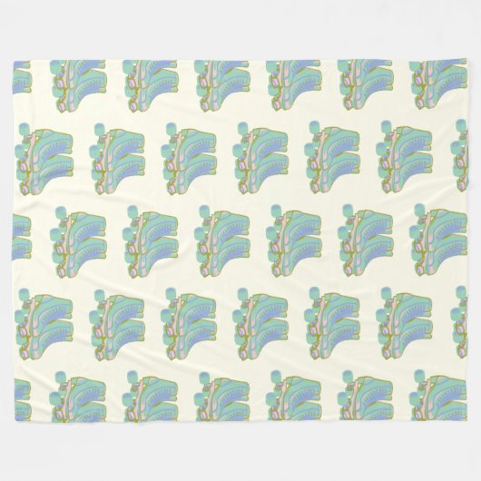 Retro jaren 80 Roller Schaatsen Patroon Pastelscha Fleece Deken (Voorkant (Horizontaal))
