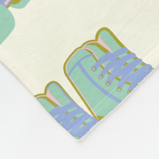 Retro jaren 80 Roller Schaatsen Patroon Pastelscha Fleece Deken (Hoek)
