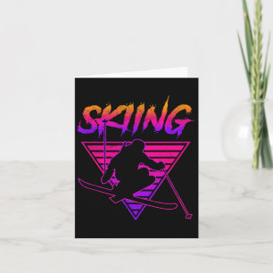 Retro  jaren 80 skiën _1 kaart