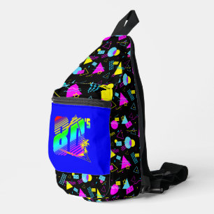 RETRO JAREN '80 TAPE KLEURRIJKE VORMEN SLING BAG