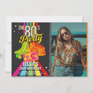 Retro jaren 80 Verjaardag Tachtiger Feestfoto Kaart