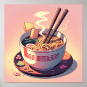 Retro jaren 90 Anime Ramen Noodle Esthetische Kuns Poster (Voorkant)