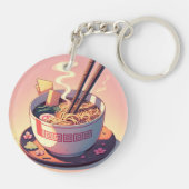 Retro jaren 90 Anime Ramen Noodle Esthetische Kuns Sleutelhanger (Achterkant)