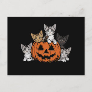 Retro jaren 90 kat Halloween spookseizoen  Briefkaart