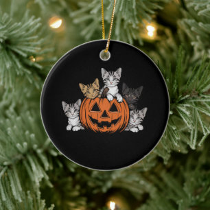 Retro jaren 90 kat Halloween spookseizoen Keramisch Ornament