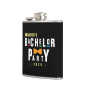 Retro jaren 90 Kleurrijke Bowtie Bachelor Party Zw Heupfles (Links)