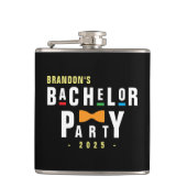 Retro jaren 90 Kleurrijke Bowtie Bachelor Party Zw Heupfles (Voorkant)