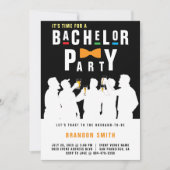 Retro jaren 90 Kleurrijke Bowtie Bachelor Party Zw Kaart (Voorkant)